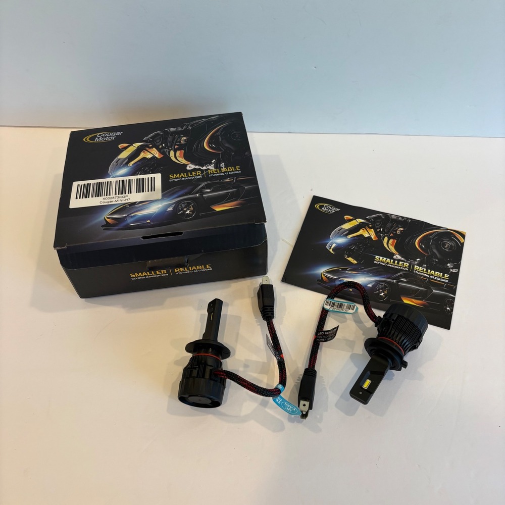 Cougar Motor H7 LED Headlight Bulbs 6500K 50000LM CREE Plug and Play Kit IP67